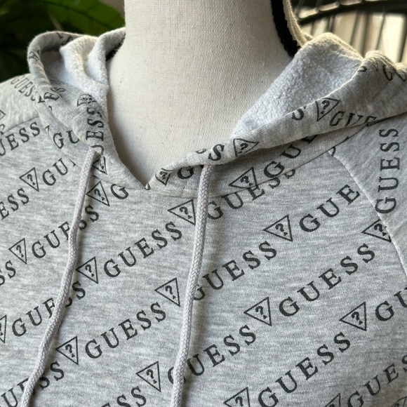 GUESS Gray Crop Graphic Hoodie - Picture 4 of 7